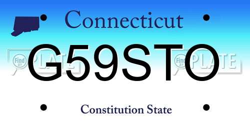 G59STO Connecticut License Plate