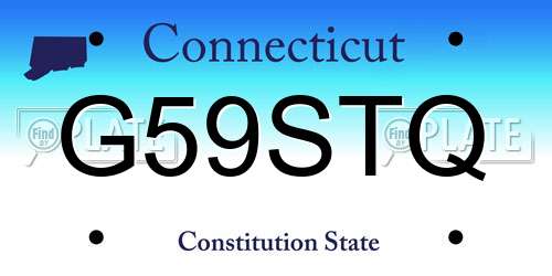 G59STQ Connecticut License Plate