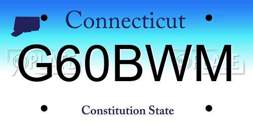 G60BWM Connecticut License Plate