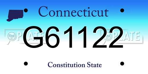 G61122 Connecticut License Plate