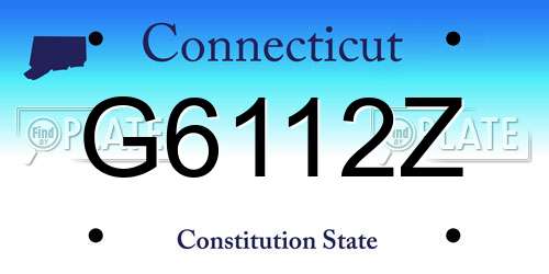 G6112Z Connecticut License Plate