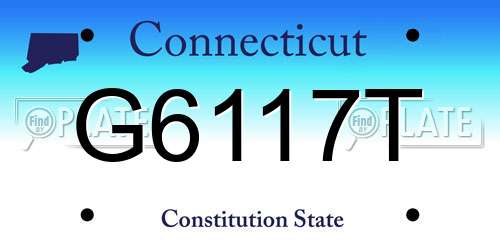 G6117T Connecticut License Plate