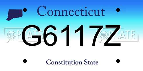 G6117Z Connecticut License Plate