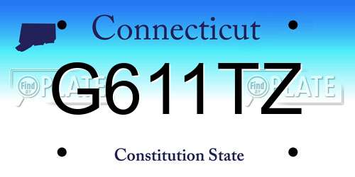G611TZ Connecticut License Plate