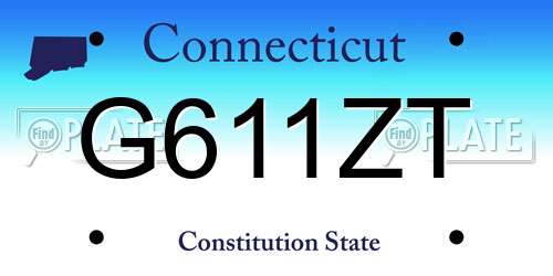 G611ZT Connecticut License Plate