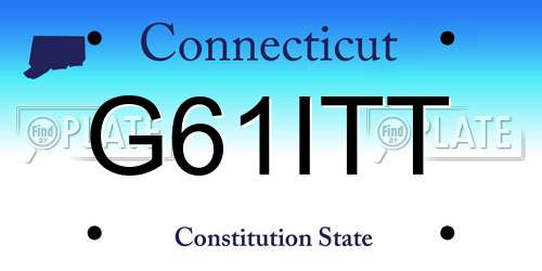G61ITT Connecticut License Plate