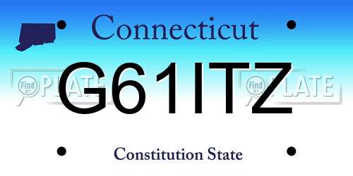 G61ITZ Connecticut License Plate