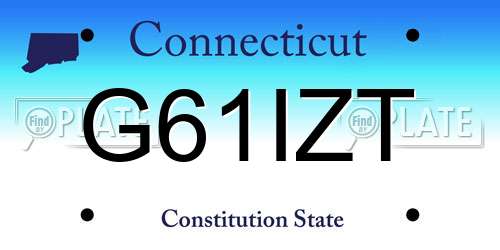 G61IZT Connecticut License Plate