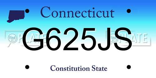 G625JS Connecticut License Plate