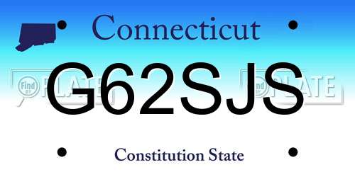 G62SJS Connecticut License Plate