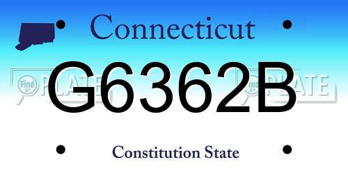 G6362B Connecticut License Plate