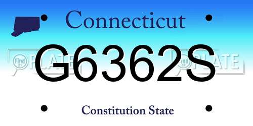 G6362S Connecticut License Plate