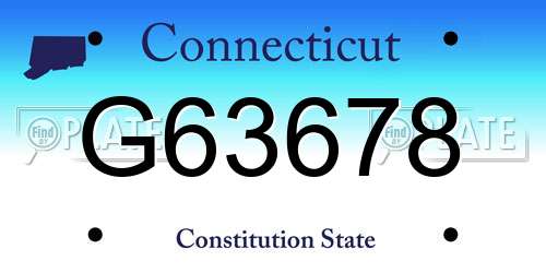 G63678 Connecticut License Plate