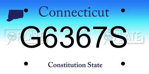 G6367S Connecticut License Plate