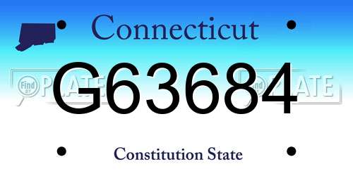 G63684 Connecticut License Plate