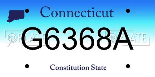 G6368A Connecticut License Plate