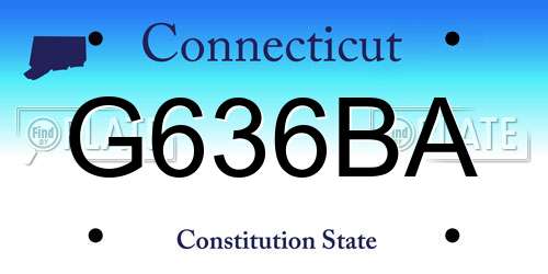 G636BA Connecticut License Plate