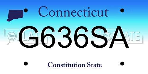 G636SA Connecticut License Plate