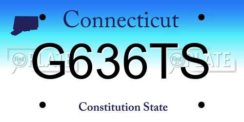 G636TS Connecticut License Plate