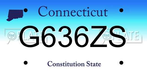G636ZS Connecticut License Plate