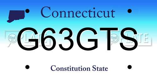 G63GTS Connecticut License Plate