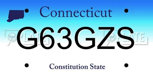 G63GZS Connecticut License Plate
