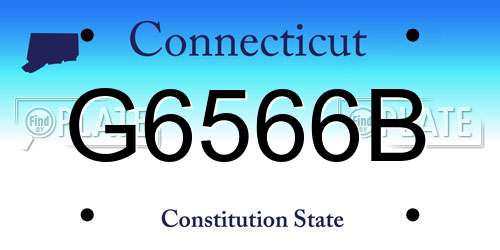 G6566B Connecticut License Plate