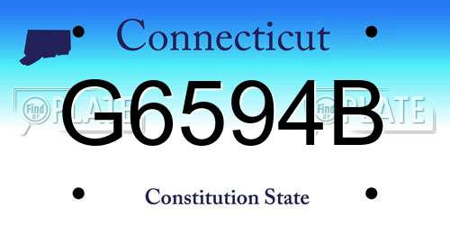 G6594B Connecticut License Plate