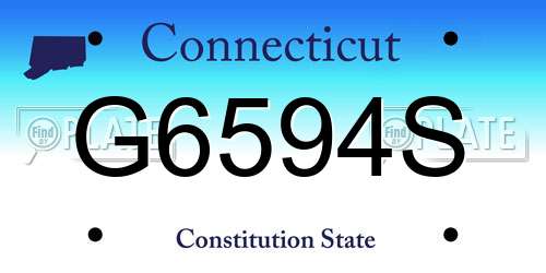 G6594S Connecticut License Plate