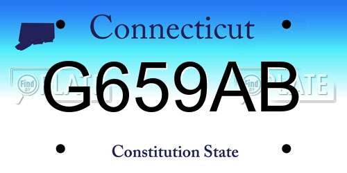 G659AB Connecticut License Plate