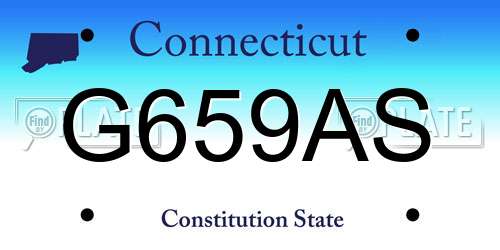 G659AS Connecticut License Plate