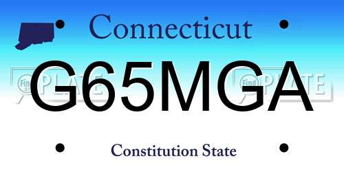G65MGA Connecticut License Plate