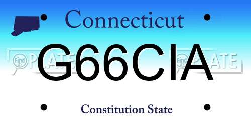 G66CIA Connecticut License Plate