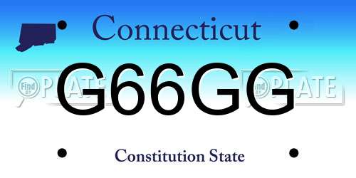G66GG Connecticut License Plate