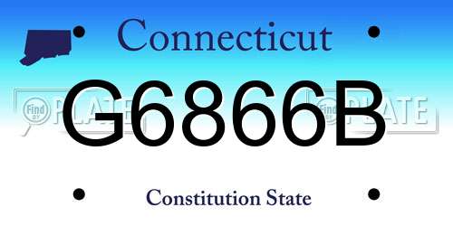 G6866B Connecticut License Plate
