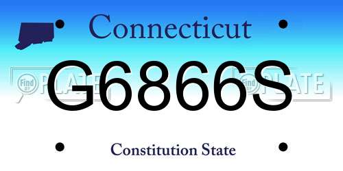 G6866S Connecticut License Plate