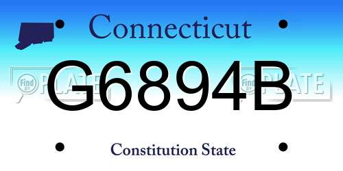 G6894B Connecticut License Plate