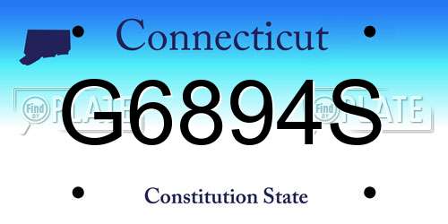 G6894S Connecticut License Plate