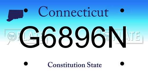G6896N Connecticut License Plate