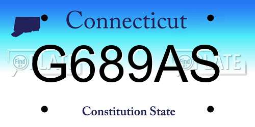 G689AS Connecticut License Plate