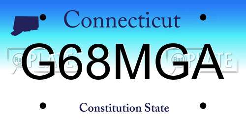 G68MGA Connecticut License Plate