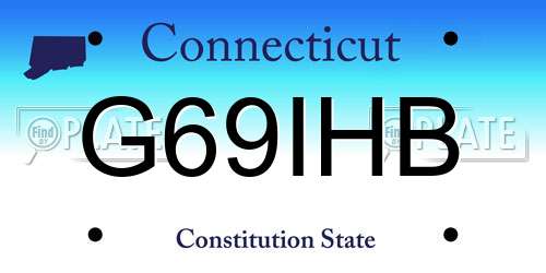 G69IHB Connecticut License Plate