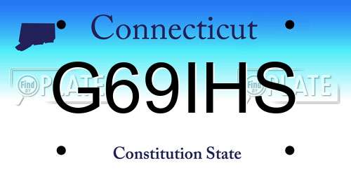 G69IHS Connecticut License Plate