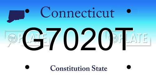 G7020T Connecticut License Plate