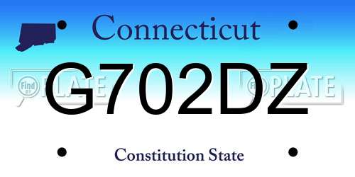 G702DZ Connecticut License Plate