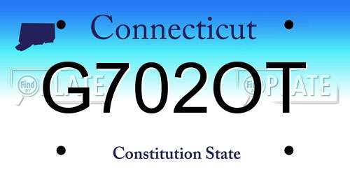 G702OT Connecticut License Plate