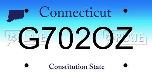 G702OZ Connecticut License Plate