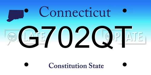 G702QT Connecticut License Plate