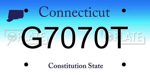 G7070T Connecticut License Plate
