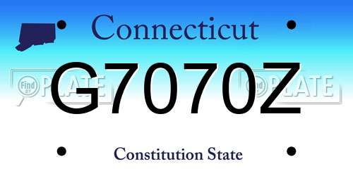 G7070Z Connecticut License Plate